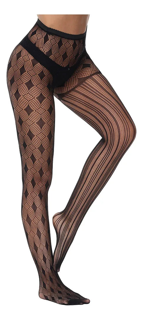 NLY DualAura™ | High-Rise Two-Tone Statement Stockings