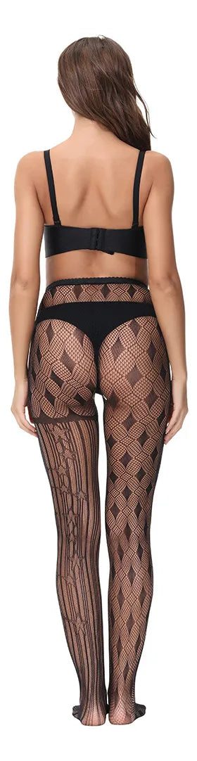 NLY DualAura™ | High-Rise Two-Tone Statement Stockings