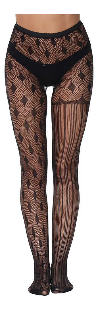 NLY DualAura™ | High-Rise Two-Tone Statement Stockings